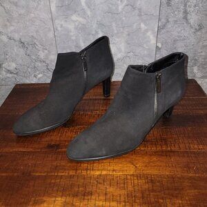 Aquatalia Black Suede Ankle Boots with 3" Heel, Never Used, Size 9